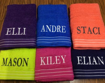 Personalized Beach Towel Monogrammed Towel Monogrammed Beach Towel Birthday Gift Graduation Gift Pool Party Favor Birthday Party Favor
