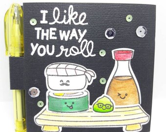 Foodie Sushi Set, Foodie theme stationery, Kawaii Sushi platter, Funny Sushi Set, I like the way you roll, lawn fawn