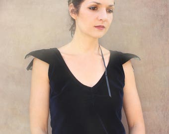 Midnight Blue Velvet leaf Bustier