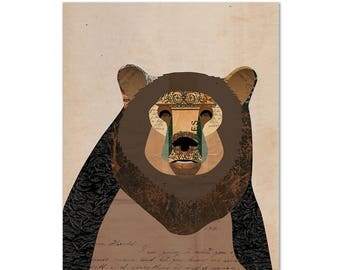 Bear Print - Collage Illustration Art Print