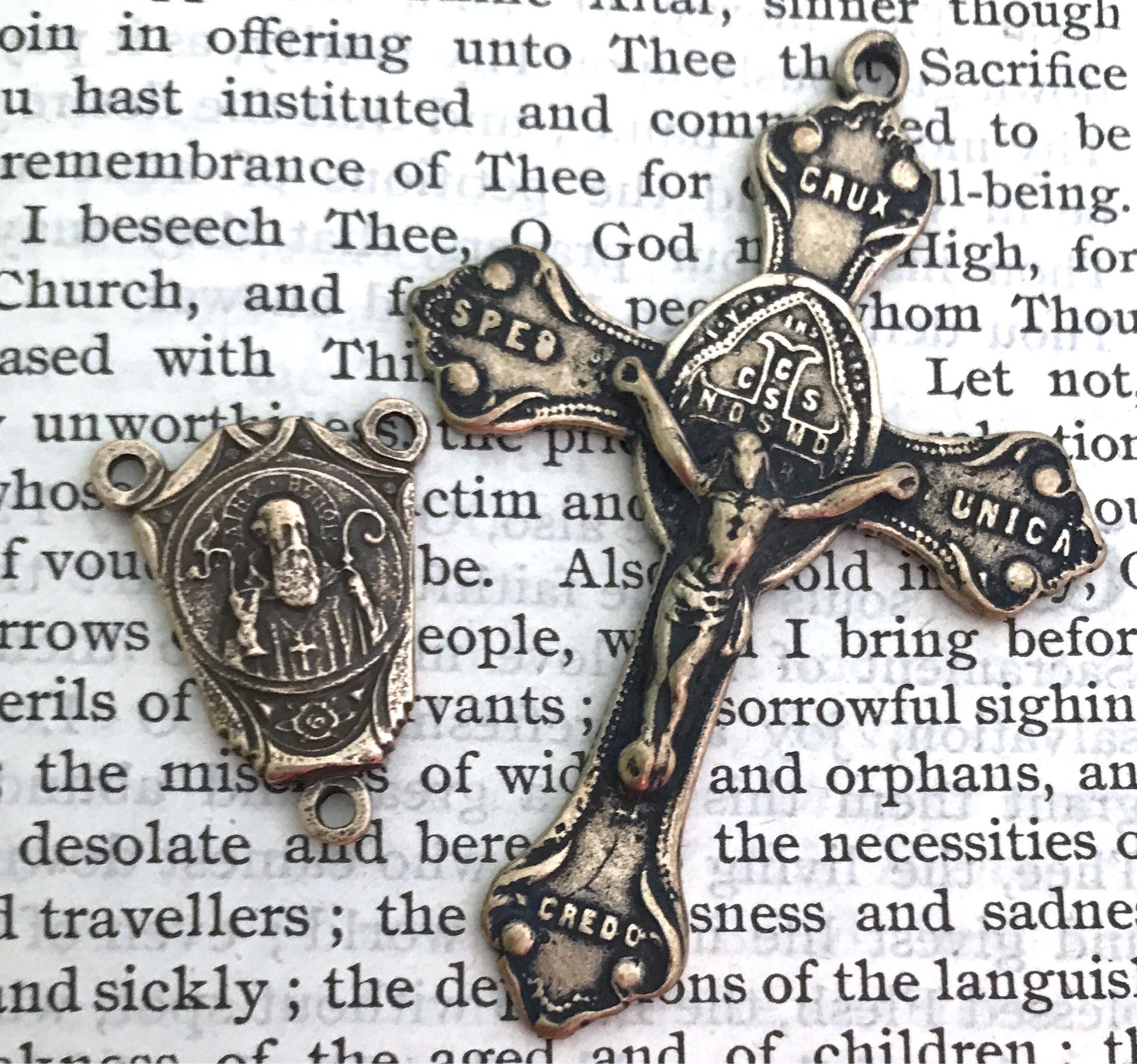 Rosary Set St Benedict Crucifix Bronze St Benedict