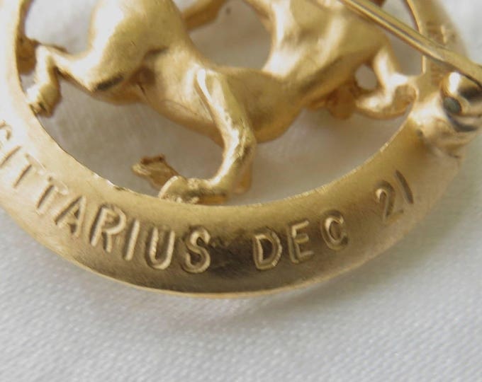 Crown Trifari Sagittarius Brooch, Vintage Centaur Pin, November December Birthstone,Astrology Jewelry, Sagittarius Jewelry