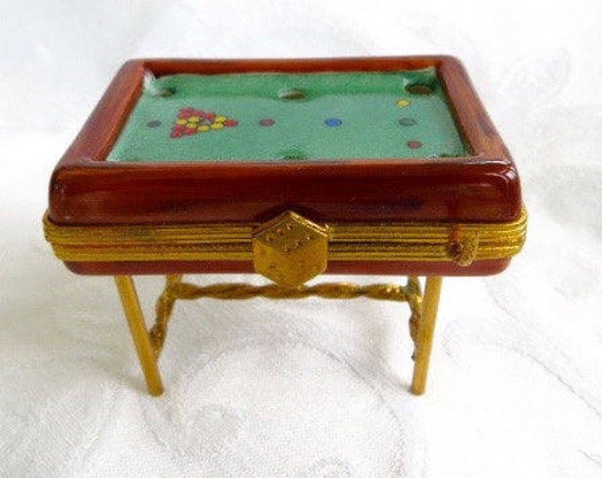 Limoges Box, Snooker Pool Table, Billiard Box, Limoges FRANCE, Collectible Boxes, Vintage Authentic
