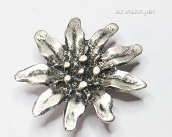 1 x antique silver vintage flower