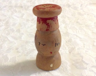 Old Antique Wooden Chef Salt Shaker, Japan, Collectibles, cork Stopper
