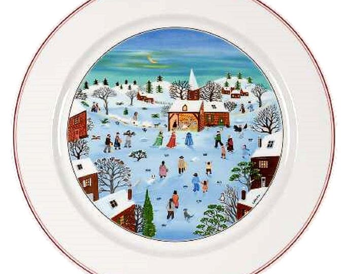 Villeroy Boch Christmas Naif Platter or Chop Plate, Luxembourg, Gift For Christmas, Village Snow Scenes, Gift For Christmas, Gift For Her