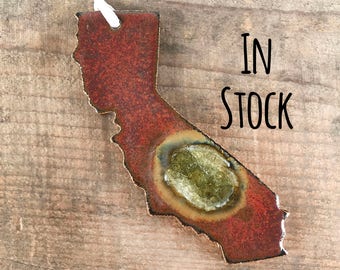 CALIFORNIA GEODE CRACKLE Ornament: Ornament, Personalized Ornament, State Christmas Ornament, Geode Ornament, California Ornament