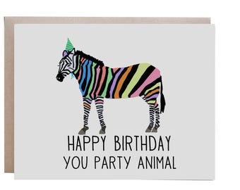 Elegant 20 Zebra Birthday Card