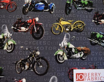 Motorcycles from the Open Road Collection by Exclusively Quilters. Quilt or Craft Fabric, Fabric by the Yard.