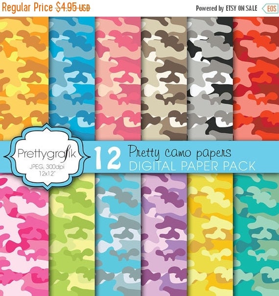 80% OFF SALE camouflage digital paper, commercial use, scrapbook papers, background - PS614 Il_570xn