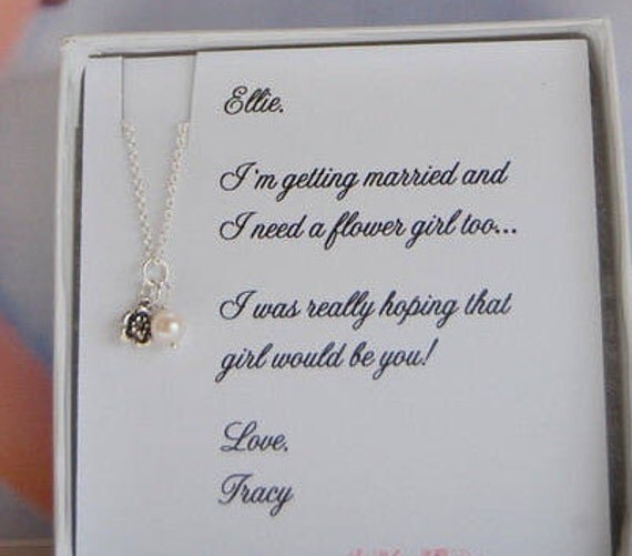 Personalized Flower girl gift flower girl necklace for