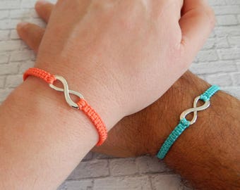 Infinity Couples bracelets - Best Friends Infinity Bracelets - Economy Set of 2 bracelets