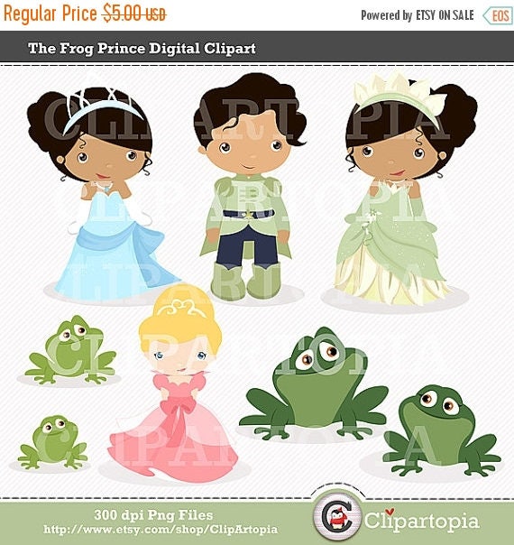 50% OFF SALE The Frog Prince Digital Clipart For Personal And Commercial Use / INSTANT Download Il_570xn