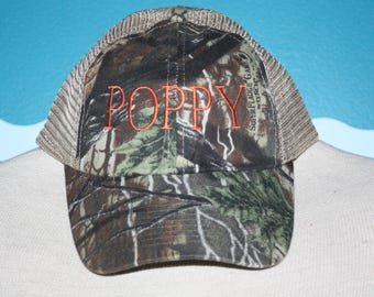 Poppy Baseball Hat - Gift for Poppy - Baby anoucment gift - Camo Poppy - Grandpa basebase ball cap - grandpa baseball cap - Poppy Gift