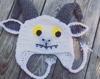 Where the wild things are, Inspired hat, GOAT, monster, WILD THINGS, crochet hat, Costume, Photography prop, Halloween, Birthday Gift