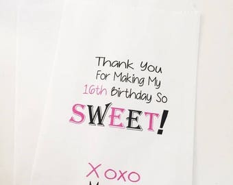 ON SALE Candy Buffet Bags, Sweet 16 Party, Birthday Bags