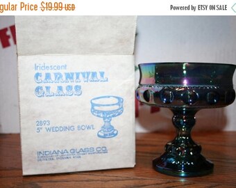 Sale Iridescent Carnival Glass #2893 5" Wedding Bowl Indiana Glass