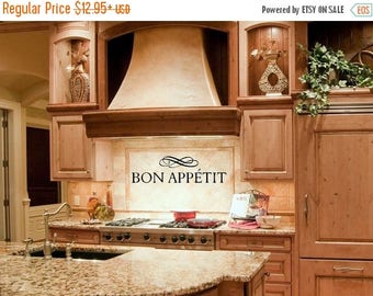 CLEARANCE SALE Kitchen Decor - Kitchen Wall Decal -Kitchen Wall Decor - Bon Appetit - Kitchen Decor - Kitchen Wall Sign - Bon Appetit Sign