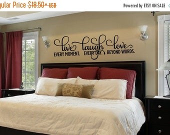 CLEARANCE SALE Bedroom Decor - Bedroom Wall Decal - Live Laugh Love Decal - Bedroom Wall Decal-Inspirational Quote - Vinyl Wall Decal - Liv