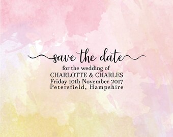 Save the Date Stamp, Custom Invitation Stamp, Personalized Wedding Stamp, Self-inking Stamp - CW715