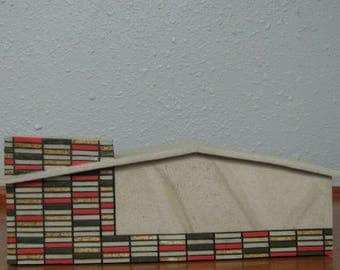 Ceramic Mid-Century Modern Red Brick House Sculpture