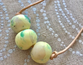 Polymer Clay Necklace/Leather Cord