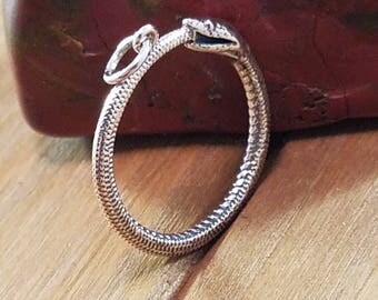 Ouroboros Charm Holder,Ouroboros Pendant,Snake Pendant,Ouroboros Charm Holder,Ouroboros Jewelry,Ancient Greek Symbol ,Silver Ouroboros Charm