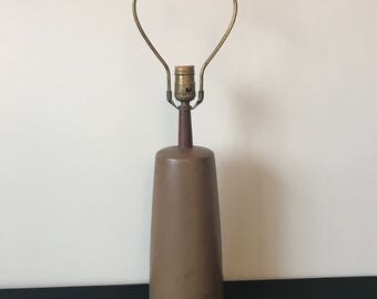 Martz / Marshall Studios brown pottery table lamp
