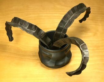 Forged Steel Vessel with Foliage (Free Shipping)