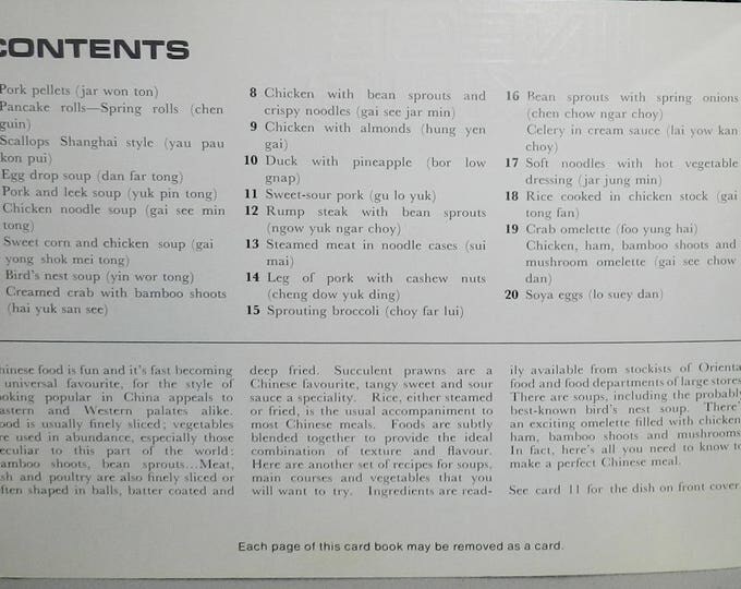 Chinese Cooking 1. Golden Cooking Card Book, 1968, by Shufunotomo Co.