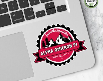 Alpha Omicron Pi AOPi AOII | Small Badge Decal | Sorority Big Little Reveal Gift | Official Licensed Product | AOP-BD