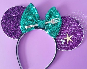 Mermaid Mouse Ears Headband | Minnie Mouse Birthday |Mermaid Headband Minnie Ears | Dinglehopper Mouse Ears| Ariel Mouse Ears | Mermaid Ears