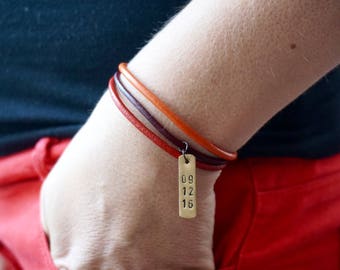 EXPRESS SHIPPING Personalized Woman Bracelet, Woman Leather bracelet,Bronze Accessories ,Personalized leather bracelet, Valentine's day