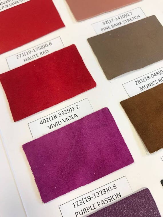 SUEDE leather swatches genuine lambskin leather swatches