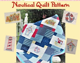 Baby Quilt Pattern Embroidery Nautical