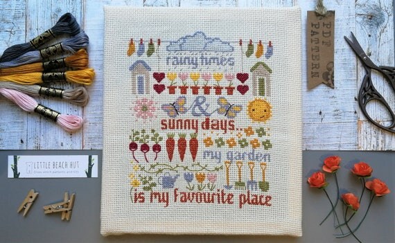 Cross Stitch Cross Stitch Pattern Allotment Sign Embroidery Patterns Thank You Grandparents Downloadable Pdf Pattern Teacher Gifts Grandad Gifts By Littlebeachhut