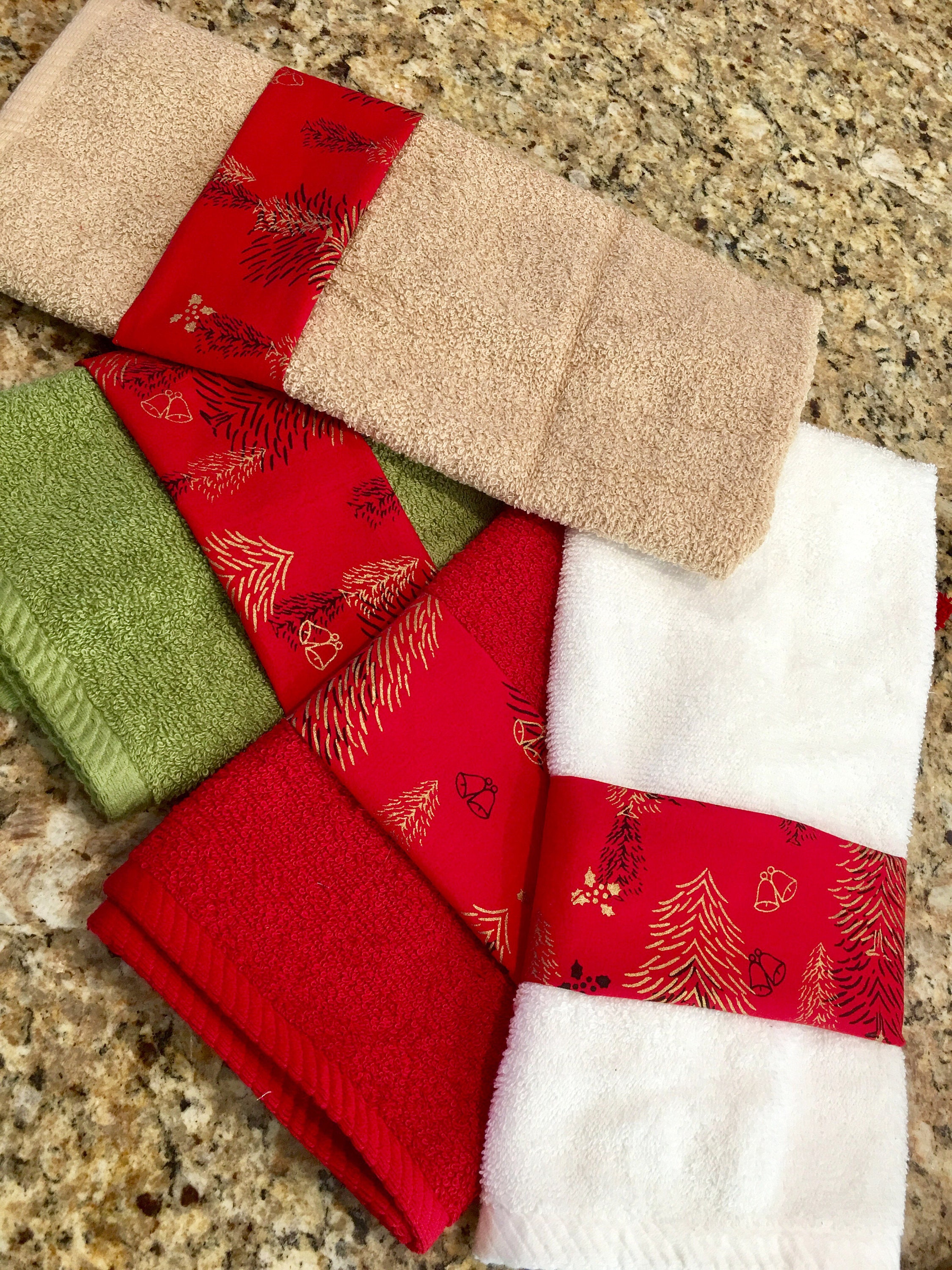 Seasonal Hand Towels Christmas Bathroom Decor Holiday