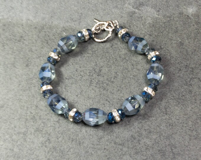 Blue crystal bracelet, blue bridal bracelet, dark blue bracelet, indigo blue bracelet, blue crystal jewelry, dark bridal jewelry