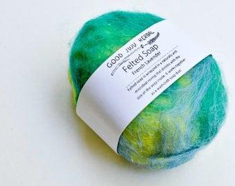Felted Soap -All Natural Soap, Homemade Soap, Lavender Soap, Jasmine Soap, felt, Natural Roving, Sensitive Skin Soap, Exfoliation