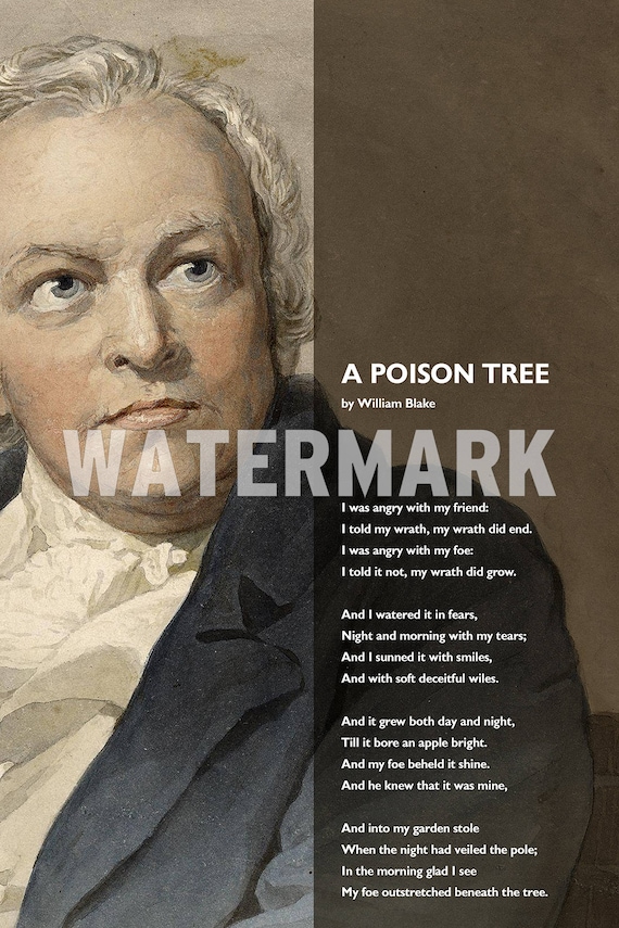 William Blake Poem A Poison Tree Poster Original Art Print