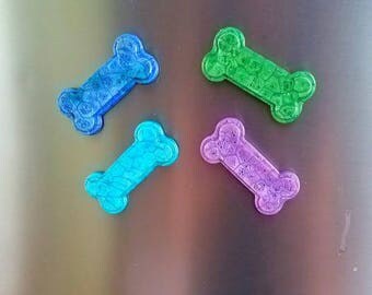 Set Of 4 Dog Bone Magnet, Dog Bone Suncatcher, Pet Memorial, Garden Decor, Sun Catcher, Puppy Love, Dog Lover, Melted Bead Suncatcher