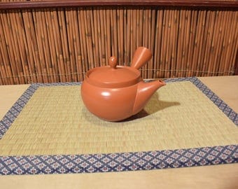 Japanese Red Clay Pottery Kyusu Teapot With Built In Mesh