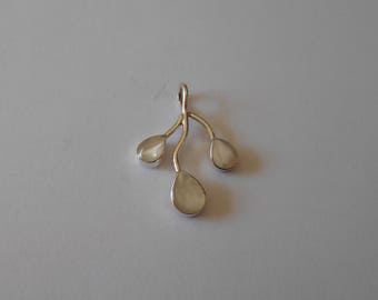Handmade Sterling 925 silver and mother of pearl pendant.