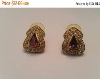 SALE Vintage Roman Rhinestone Earrings Costume Jewelry