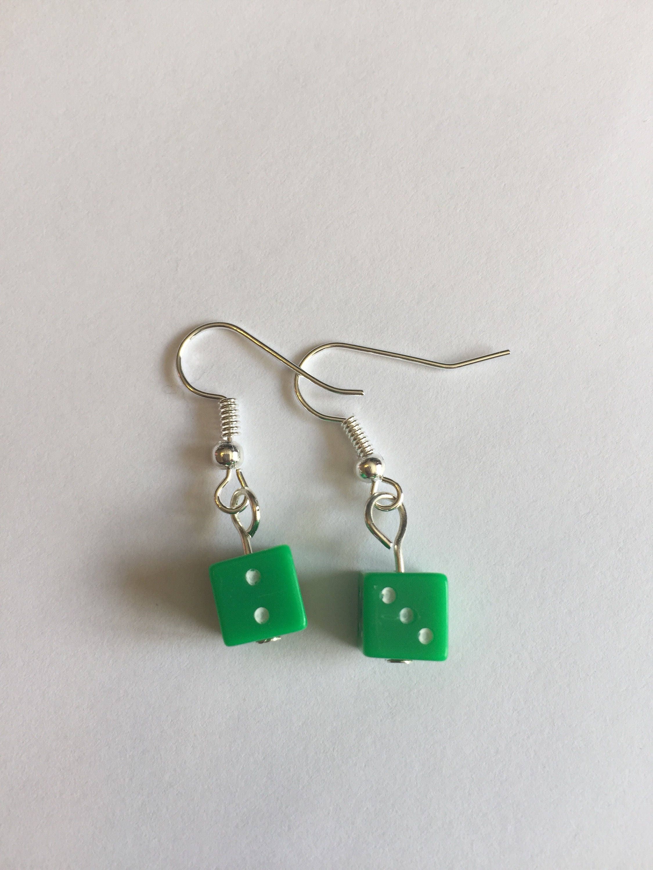 Dice dangle earrings lucky dice earrings drop earrings