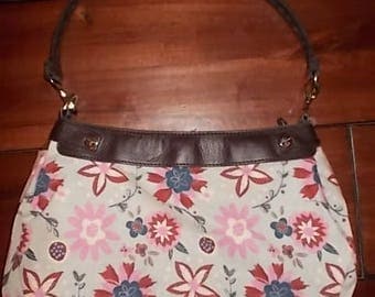 New Thirty-one Purse Grey with Red, Navy, & Pink Flowers Purse Skirt for Suite Skirt Purse 31 Gifts