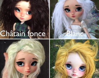 Wig tibetan lamb for pullip or blythe. Size 9' or 10'