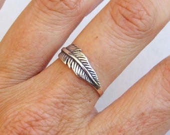 Sterling Silver Ring, Feather Ring