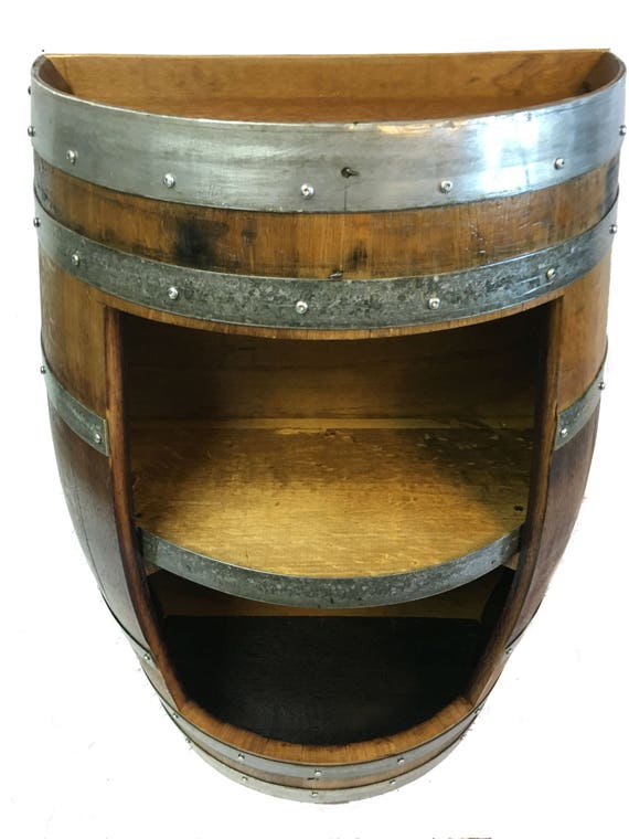 Split Barrel Shelf handcrafted with reclaimed wine barrel