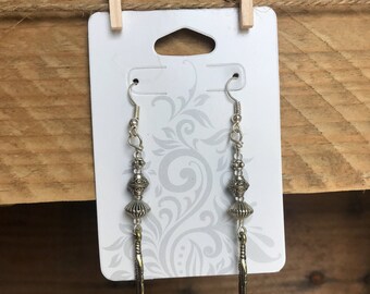 REINS FEATHER MULTI-BEZEL DROP EARRINGS